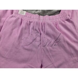 NWT Pink Victoria's Secret Ivy‎ Fleece Wide-Leg Split-Hem Sweatpants/Pink/Small